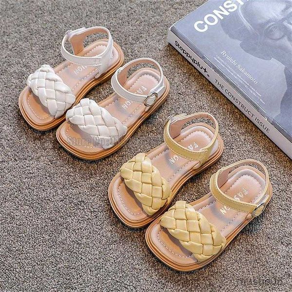 Sandalet Çocuk Yaz Toddler Flats Küçük Kızlar Moda Plajı Sandalet Prenses Elbise Partisi Dokuma Yumuşak Sole Bebek Toddler Ayakkabı