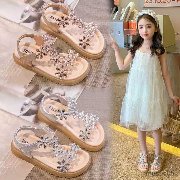 Sandalen Neue Sommer Mädchen Sandalen Mode Pailletten Strass Mädchen Prinzessin Schuhe Baby Mädchen Schuhe Flache Ferse Sandalen Größe 26-36