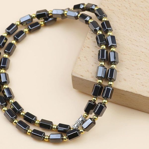 Catene Di Ematite Naturale Di Cristallo Nero Collana Di Perline Fatte A Mano Ornamenti Di Gioielli Da Uomo Di Moda