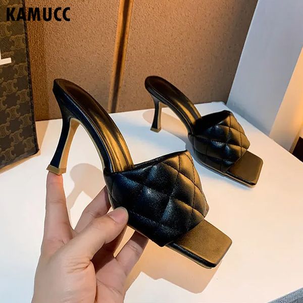 Sandali Ciabatte di lusso Donna Tacchi alti Ciabatte Décolleté fetish Tessuto individuale Tempo libero Nero Ufficio Sandali da ballo da donna Scarpe da donna 230508