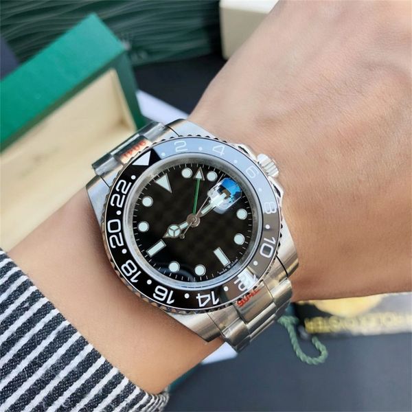 AAA Luxury watch master design orologio automatico cassa in ceramica nera misura 40mm cinturino in lega di vetro zaffiro top tecnologia macchina automatica da uomo Greenwich