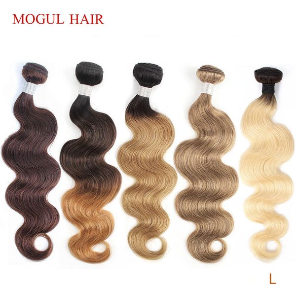 Hair Bulks Mogul 1 Bundle Wave Wave ombre Honey Blonde Color Natural Destaque Brown 1b 613 Extensão humana indiana 10-30 Inc 230508