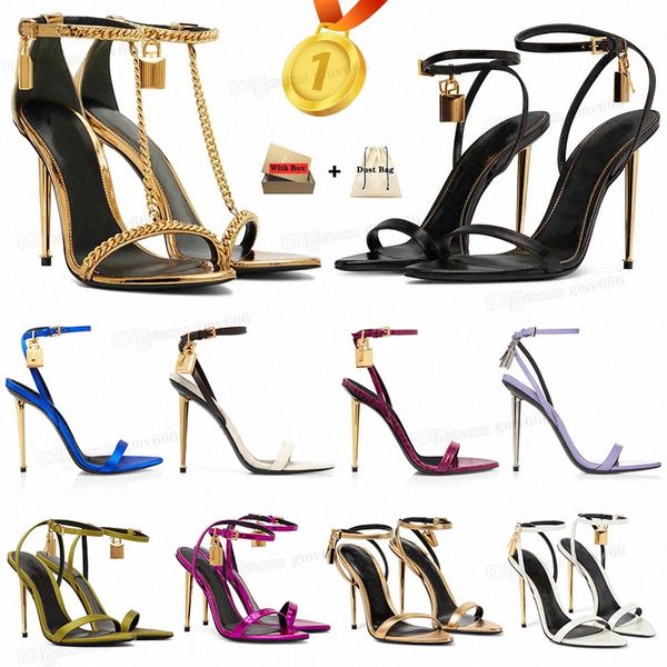 2023 Sapatos de vestido sandálias de couro alto verão de luxo de luxo de carbono banhado a ouro preto bombas de bule sandal d4lo#