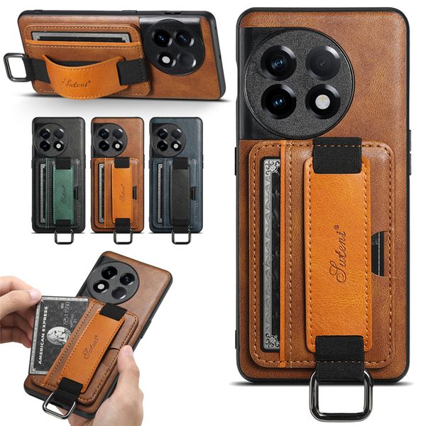 Pulseira Vintage Leather Vogue Case para iPhone 14 13 12 Pro Max Samsung Galaxy S23 Ultra S22 Plus A14 Note20 OnePlus 11 Cartão de carteira CHELH