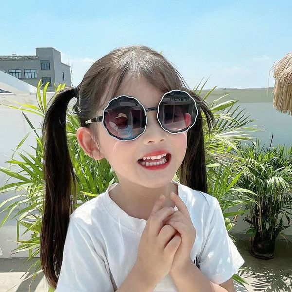 2023 Новый Unisx Kids Cat Eye Sunglasses девочки мальчики дети дети Малыш Круглый Солнце очки винтажные Oculos 6 Colors Uv400 50 шт.