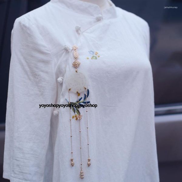 Charms Vintage Jade Yupei Quaste Naturperle Hanfu Bekleidungszubehör Chi-pao Anhänger Hängende Dekoration Beutelverpackung