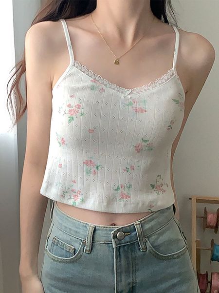 Camisoles Tanks 8colors Korean ins в стиле Camisole Женщины Сексуальные кружевные короткие майки женская женщина летние рукавов Слаженные урожая женщины x 230508