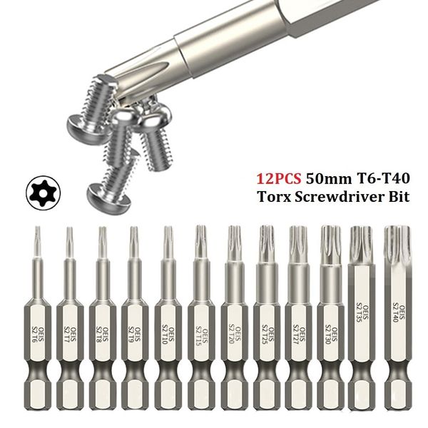 Schraubendreher 12 STÜCKE 5-Zoll-Hohl-Torx-Schraubendreher-Bit-Set 1/4-Zoll-Sechskantschaft-Schraubendreher-Bits zum genauen Abschrauben von Handwerkzeug 230508