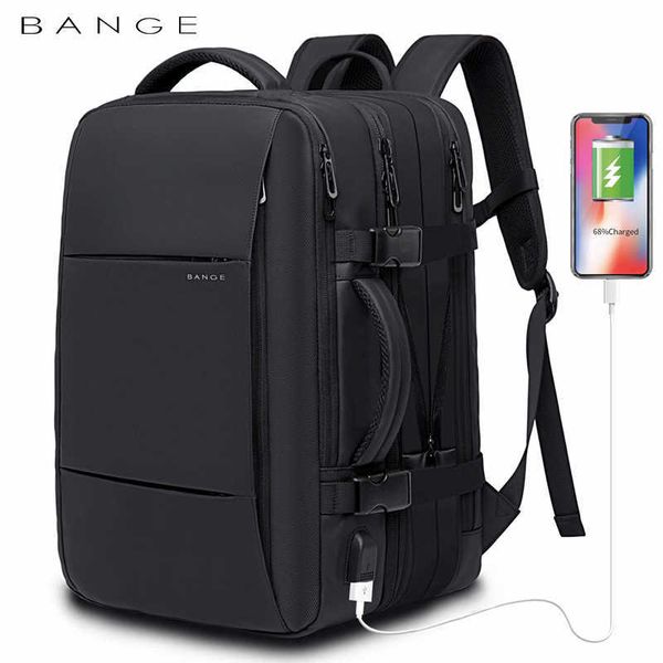 Pacotes de mochila 2023 BANGE NOVO LAPTOP de 15,6 polegadas Backpack de grande capacidade Bolsa escolar bolsa à prova d'água de carregamento USB multifuncional Bolsa de viagem expansível P230508