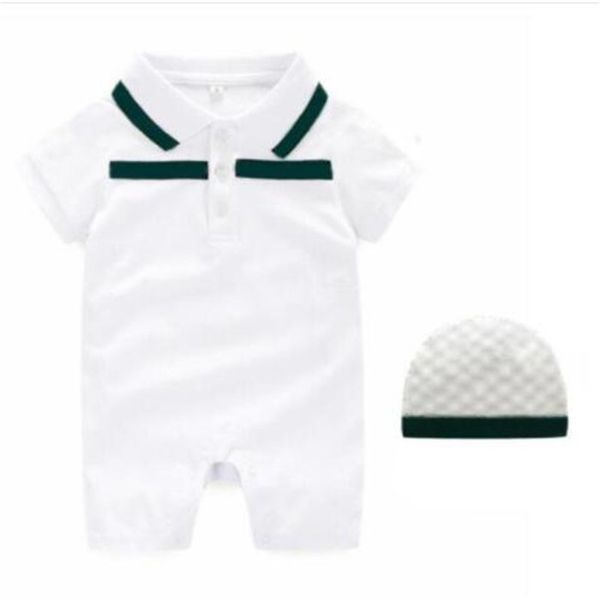 Bel cibi da bambino neonato Designer a maniche corte per bambini Romper abbigliamento per bambini per bambini salti di marca + cappello