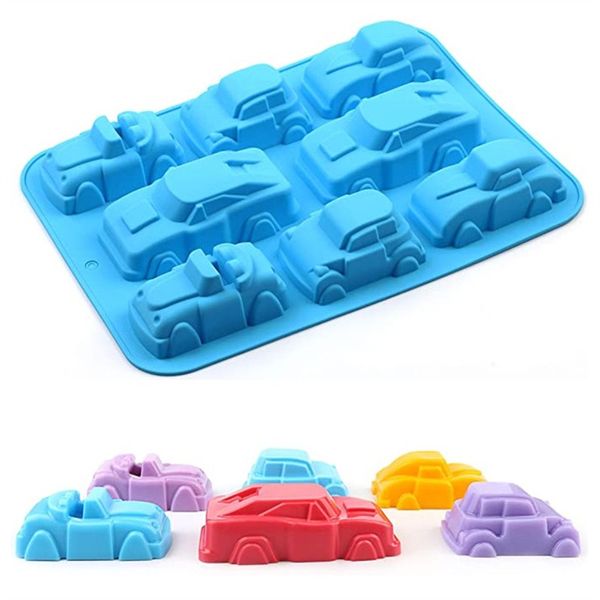 30pcs/lote 3D Car Silicone Mold Soop Handmade Candy Jelly Pudding Muffin Cake Decor de chocolate Art Craft Acessórios