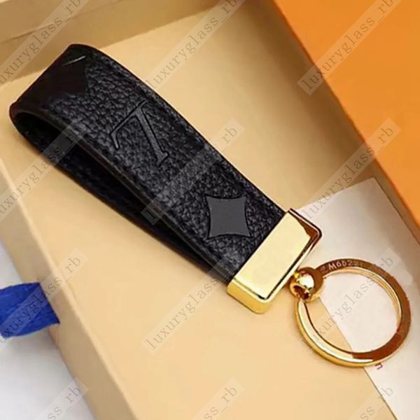 Porta -chaveiro do chaveiro de couro requintado designer de luxo keyring letra de zinco letra unissex cofra fofa para homens homens pretos de jóias de metal branco acessórios