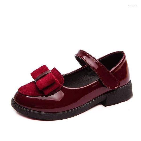 Scarpe basse Ragazze in pelle per bambini Principessa Sandali Abito Scuola Moda Fiocco Estate Bambini Nero Smorzamento Matrimonio Parte