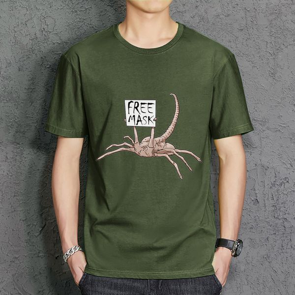 T-shirt da uomo Alien Facehugger Horror Man Tshirt Comodo abbigliamento in cotone Girocollo Abiti vintage Traspirante T-shirt da uomo di grandi dimensioni 230508