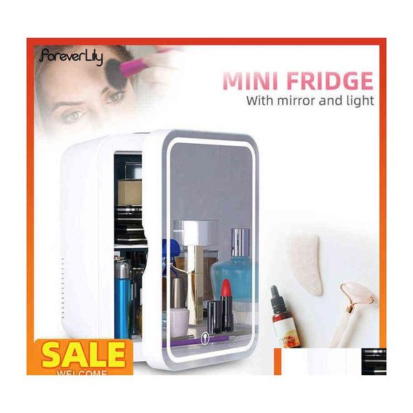 Refrigerador de carro 8L Desktop Face Beauty Cosméticos Fridge Care Skin Care Box portátil Zer Cooler Warming Box para uso doméstico Drop Delivery Dhq6u