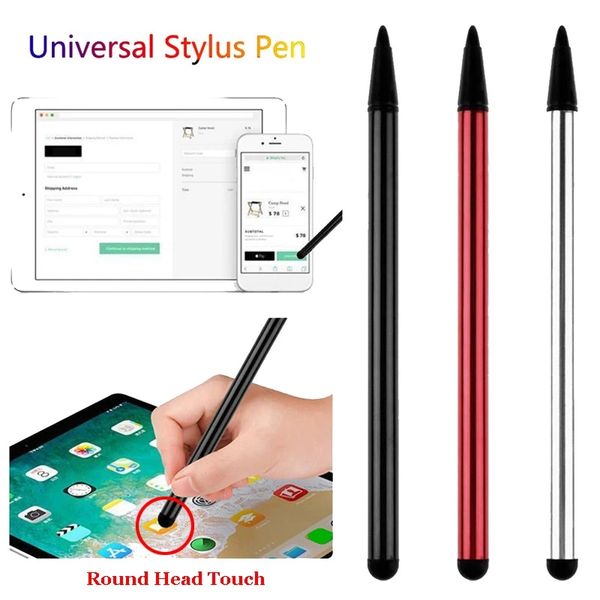 Текст таблетка с сенсорным экраном ручки емкости стилус карандаш для iPhone iPad Samsung круглый резиновый головка