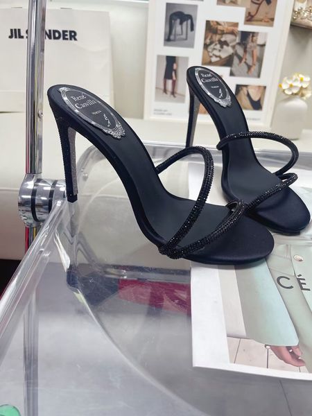 Hohe Qualität schöne Marke Damen Sandale IRINA Muller Kristall schwarz erröten klobige High Heels Schuhe für Frauen Heels Sexy Party Hochzeit Euro 35-43