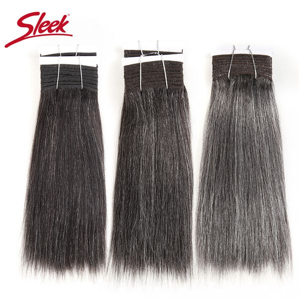 Hair Bulks Sleek Brazilian Yaki Straight Grey Bundles Coloured #44 #34 #280 51# Für Black Human Extensions 230508