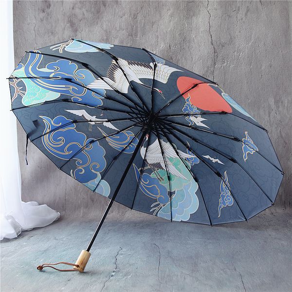 Guarda -chuvas grandes guarda -chuva de dupla camada de alta qualidade guarda -chuva dobrável proteção UV Parasol Paraguas Grande Produtos Infantis Presente 230508