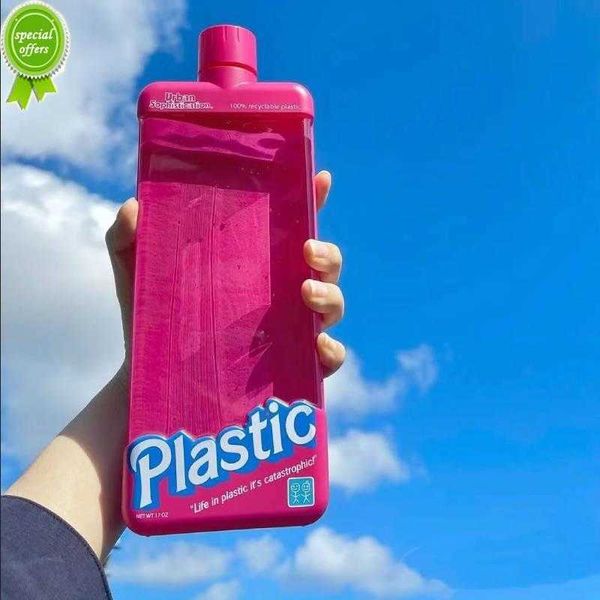 Bottiglia per sport urbani di nuova moda Tazza per acqua da 500 ml Bottiglia piatta per fitness all'aperto Bottiglia per acqua antibatterica ecologica