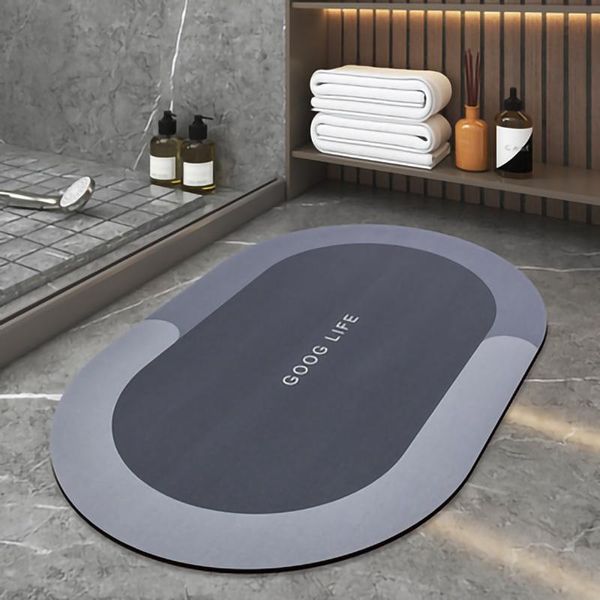 Halılar Süper Emici Banyo Mat Slip Slip Banyo Halı Oval Giriş Kapısı Oturma Odası Yatak Odası Balkon Alan Halı Tuvalet Zemin Paspasıları