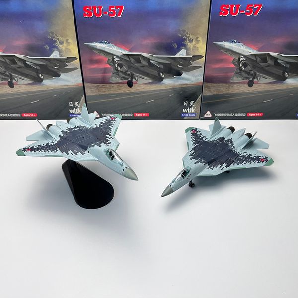Aircraft Modle Diecast Alloy 1100 Scale Russian Metal Fighter Su 57 Airplane Aircraft Model Su57 Plane Model For Boy Toy Gifts Collection 230508