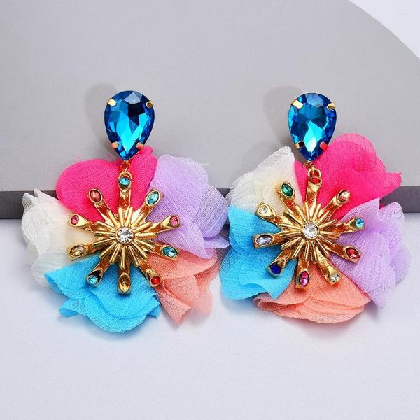 Baumeln Ohrringe böhmischen Kristall Vintage Fransen handgemachte Aussage Schmuck bunte Tropfenohrring für Frauen