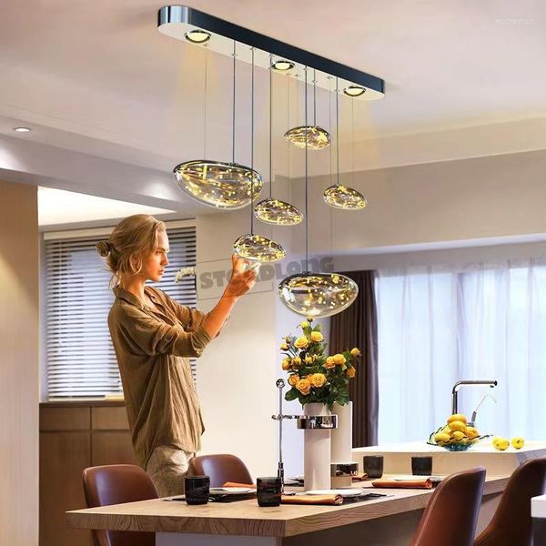 Pendelleuchten Morden LED Floating Water Drop Deckenleuchter Gypsophila Wohnzimmer Esszimmerlampe Schlafzimmer Hängeleuchte Glanzdekor