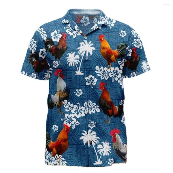 Herren Freizeithemden Jumeast Sheep Blue Tribal Herren Hawaiihemd Cutecore Farm Alpaka Lama Huhn Strandbluse Jugend Vintage 90er Jahre Kleidung