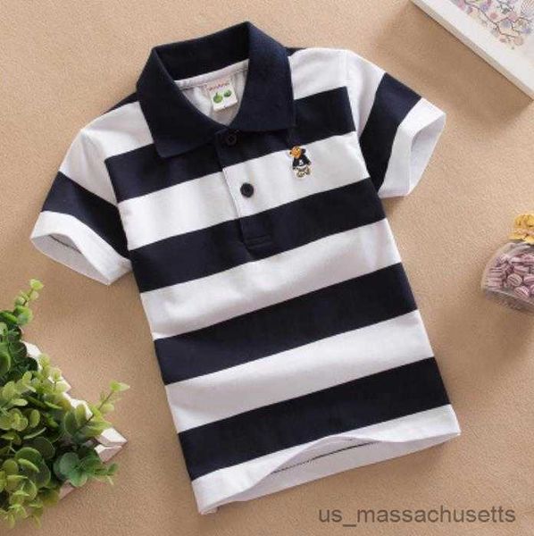 Camicie 3-14T Casual Manica corta Abbigliamento per bambini Estate Cartoon Ricamo Ragazzi T-shirt in cotone Polo per bambini Maglietta Top Tees