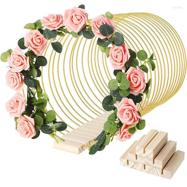 Fiori decorativi 10 pezzi centrotavola a cerchio floreale in metallo da 12 pollici 20/30 cm decorazione ad anello a corona per i titolari della tavola della festa nuziale casa