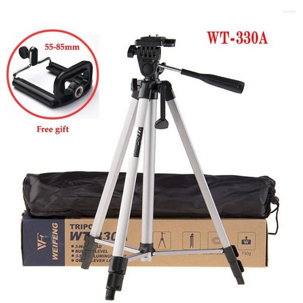 Tripodlar Evrensel Taşınabilir Aluninum 330A Pro Işık Stand Tripod Dijital SLR Kamera Kamera Hafif Siklet 53 İnç Üç Yönlü Kafa