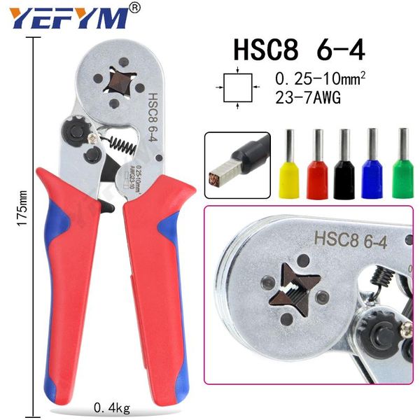 Alicate de friso terminal tubular tang hsc8, alicate de corte com terminais de tubo, conjunto de ferramentas para eletricista doméstico yefym 64/66