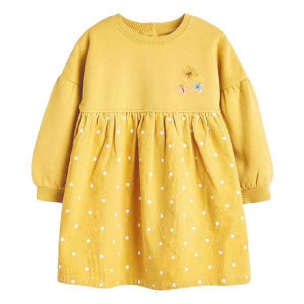 Mädchenkleider Little maven Baby Mädchen Herbst Freizeitkleid Baumwolle Lange Ärmel Blume Hübsche Kleidung für Kinder Mädchen Kinder 2-7 Jahre 230508