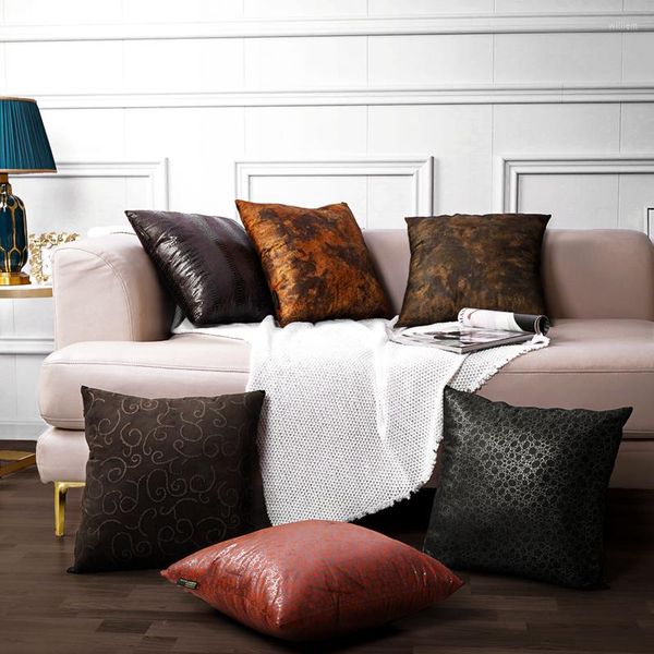 Federe per cuscini Custodie per divani Divano Colver nero Decorazioni per la casa Tinto morbido ciniglia 45 45 cm Living Coral