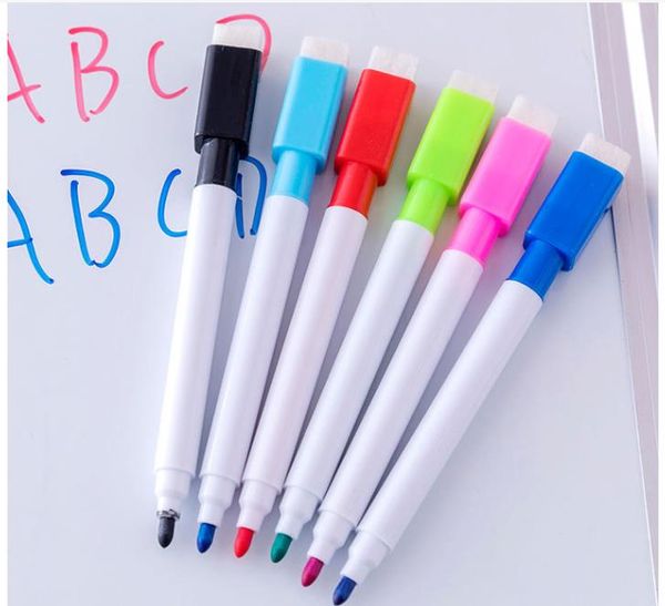 Marcador de quadro branco Magnetic Whiteboard Pen Dry Erase White Board Markers Canetas Magnet Build In Eraser Office School Supplies SN4146