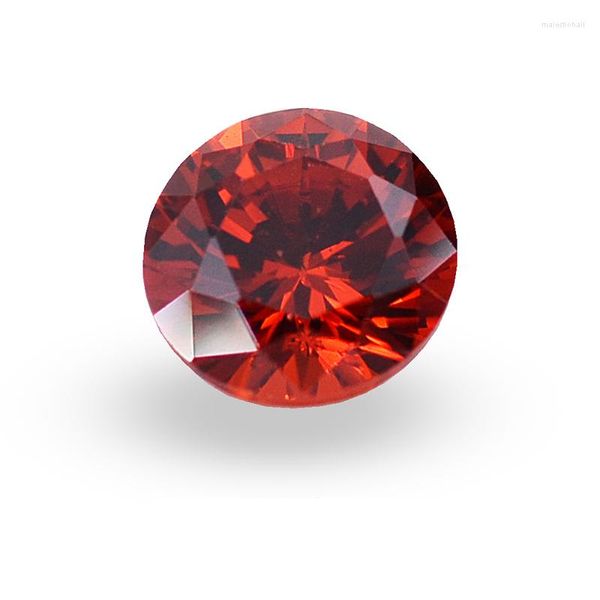 Mindedas Youcheng Charms Round Shape Wholesale Stone CZ 0,8mm-3mm Garnet cor cúbica de zirconia gemas sintéticas para jóias