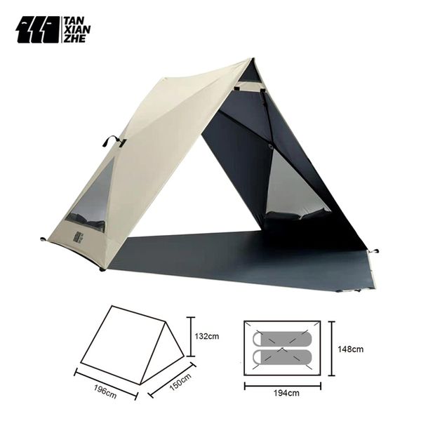 Tendas e abrigos tanxianzhe acampamento tenda portátil de praia portátil Fácil de instalar 2-3 pessoas Sun Shading Beach tenda do telhado com UPF 50 230506