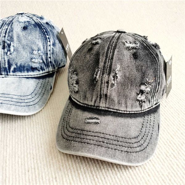 Snapbacks 202302-2508792 dropshipping berretto da baseball in denim slavato da donna vecchio vintage sportivo tendenza moda uomo G230508