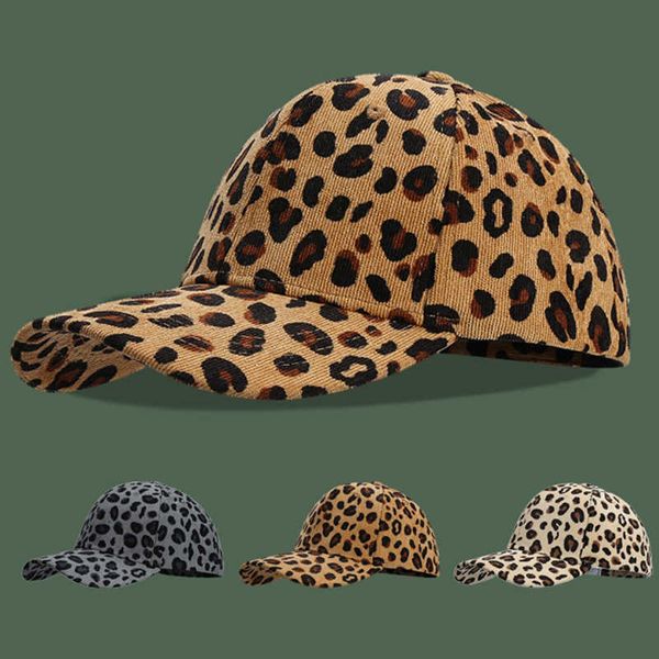 Snapbacks leopar baskısı baskısı beyzbol şapkası Kış hip hop şapkası Kadınlar için Vintage açık güneş şapkaları ayarlanabilir kapaklar Gorras Snapback G230508