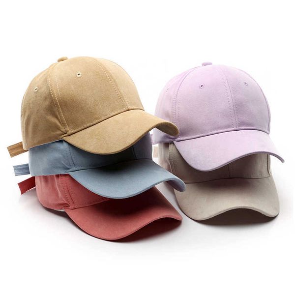 Snapbacks 15 Color Fashion Suede Baseball Cap для женщин Мужчины сплошной кеп -кеп