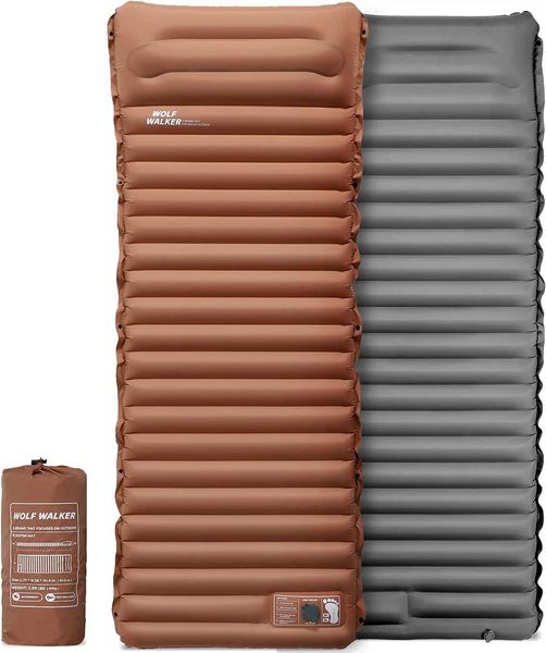 Almofadas ao ar livre Camping bloco de dormir com travesseiro Ultralight inflável espessa de 4 polegadas para dormir para mochila tapete de ar construído na bomba P230508