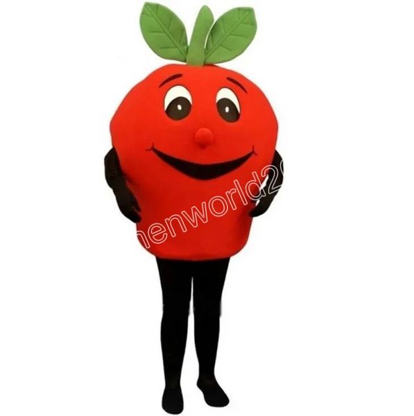 Profissional Red Apple Props Mascot Costume Simulação de caráter de desenho animado traje adultos roupas de natal vestido de fantasia para homens para homens mulheres