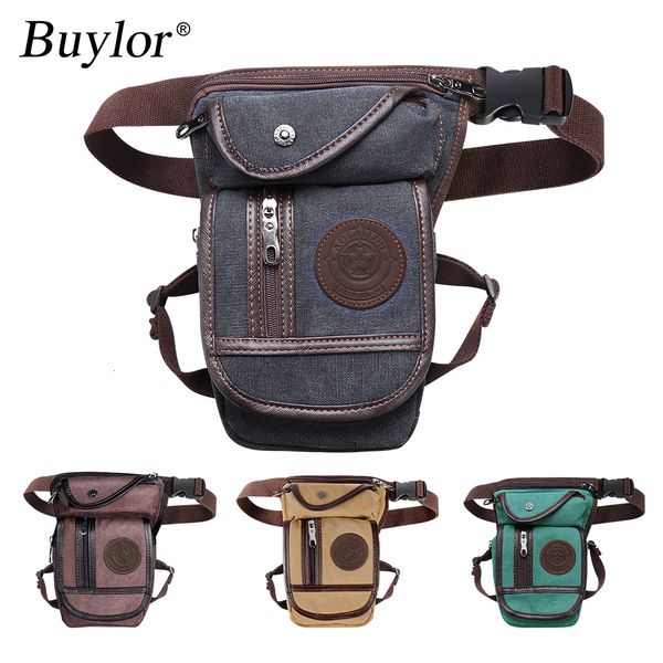 Gürteltaschen Buylor Drop Leg Bag Vintage Oberschenkeltasche Fanny Military Motor Cycle Messenger CanvasNylon Cycle Shoulder Bag Riding Waist Pack 230508