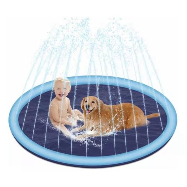 Spruzzatori Lavaggio per cani Lavaggio da bagno Spruzzatore per animali domestici Piscina Estate Gioco per cani Tappetino rinfrescante Splash Fontana da giardino all'aperto