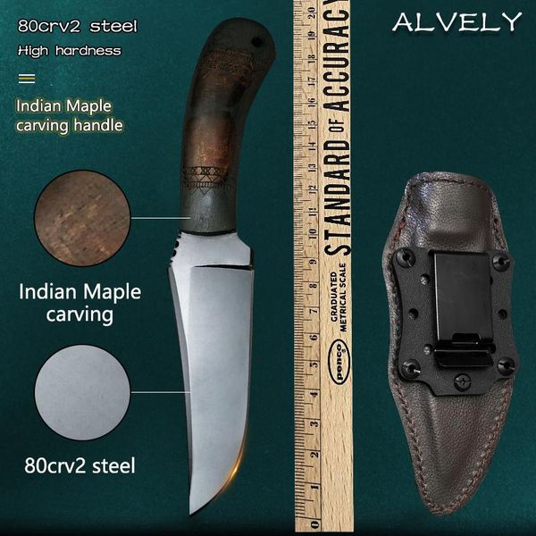 Messen Hot Fixed Blade News News Wash 80crv2 Blade Black Maple Harder Hunting Laign Tactics Tactic