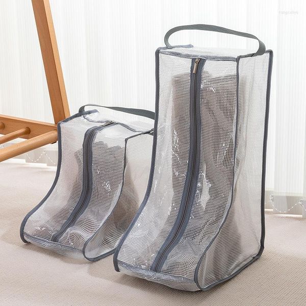 Einkaufstaschen Stiefel Staubdichte Aufbewahrung PVC Wasserdichte transparente Schuhe Organizer Reißverschluss Haushalt Bootie Reiseschutz Halter Beutel