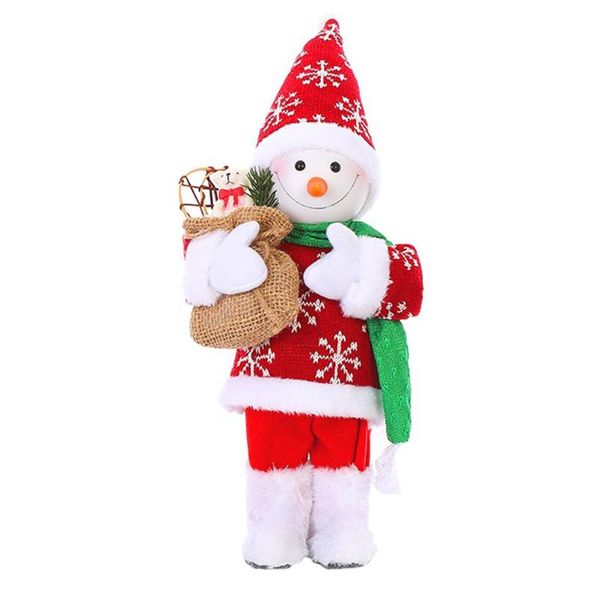 Weihnachtsschmuck 1pc Entzückende Plüsch-Schneemann-Puppe Schöne Ornament Desktop-VerzierungWeihnachten