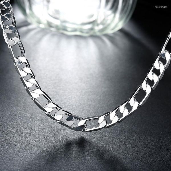 Chains Boutique 925 Sterling Silber 8MM flache Drei-in-Eins-Kette weibliches Verlobungsgeschenk