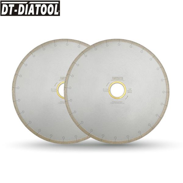 Zaagbladen DTDIATOOL 2pcs 300/350mm Disco de corte de cerâmica de diamante úmido Lâminas de serra com ranhura de gancho Furo 60mm com redutor de 50mm para azulejo de mármore